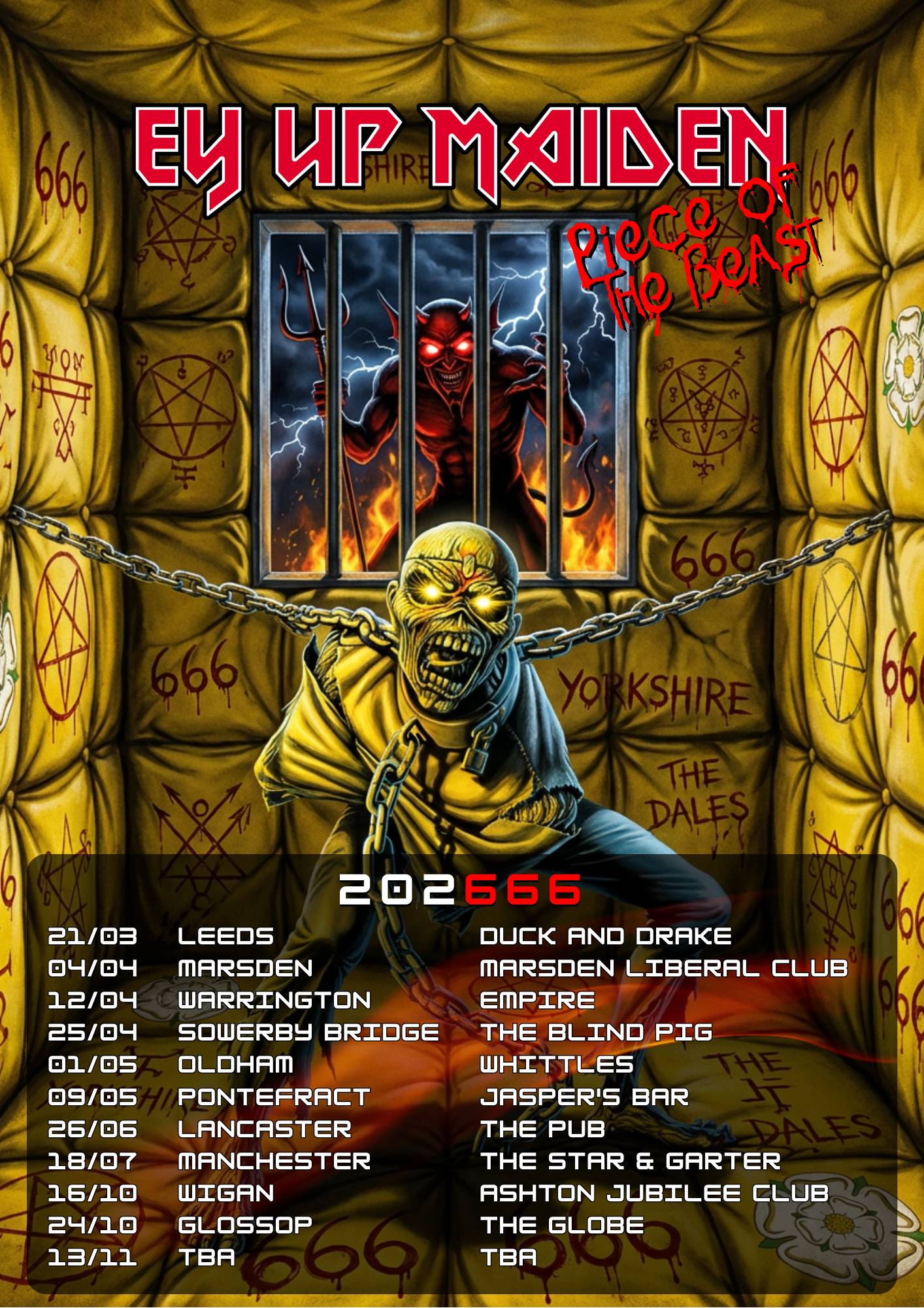 Piece of the Beast Tour 2026 - Gig Poster