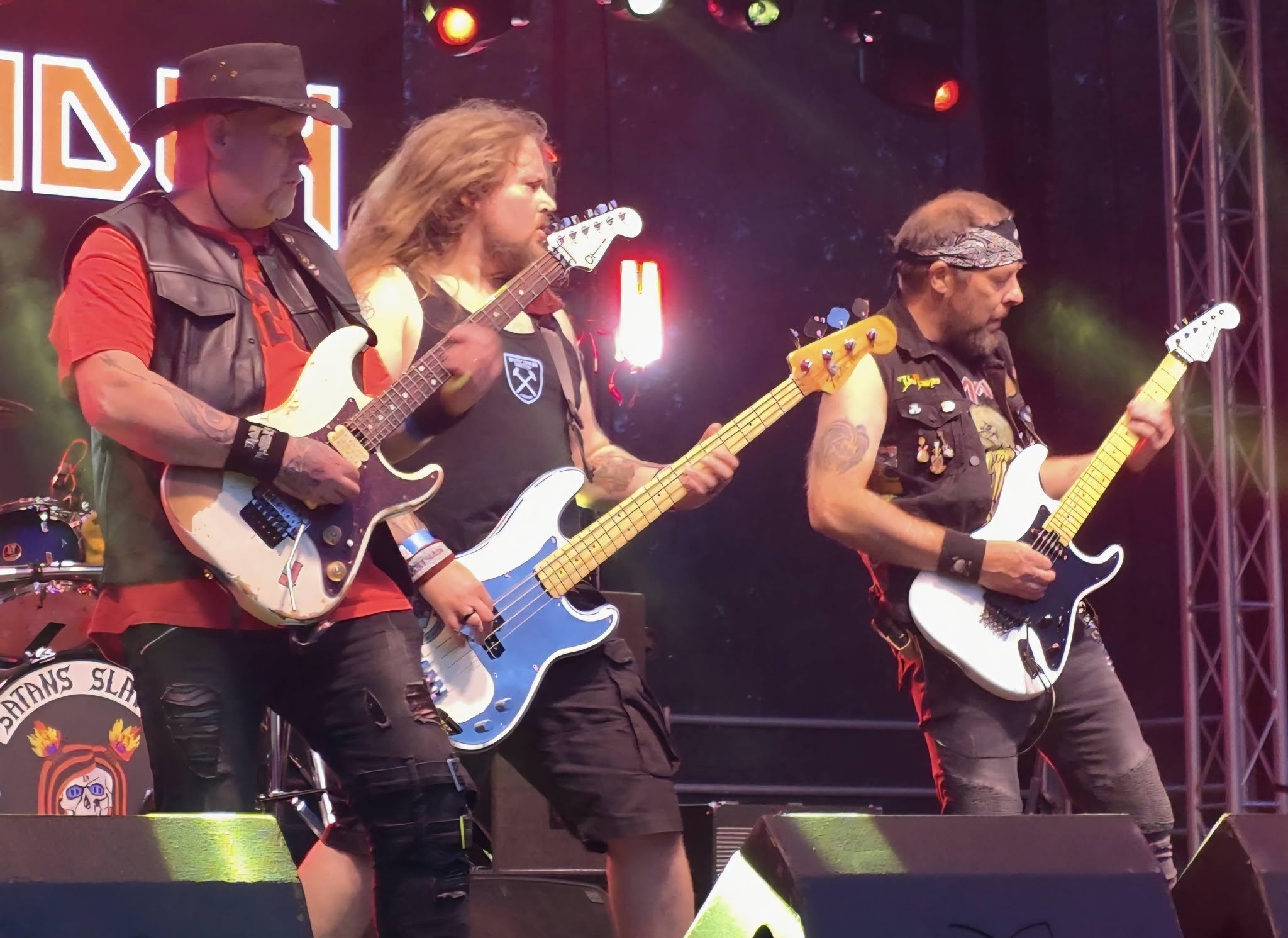 Ey Up Maiden frontline with three guitars