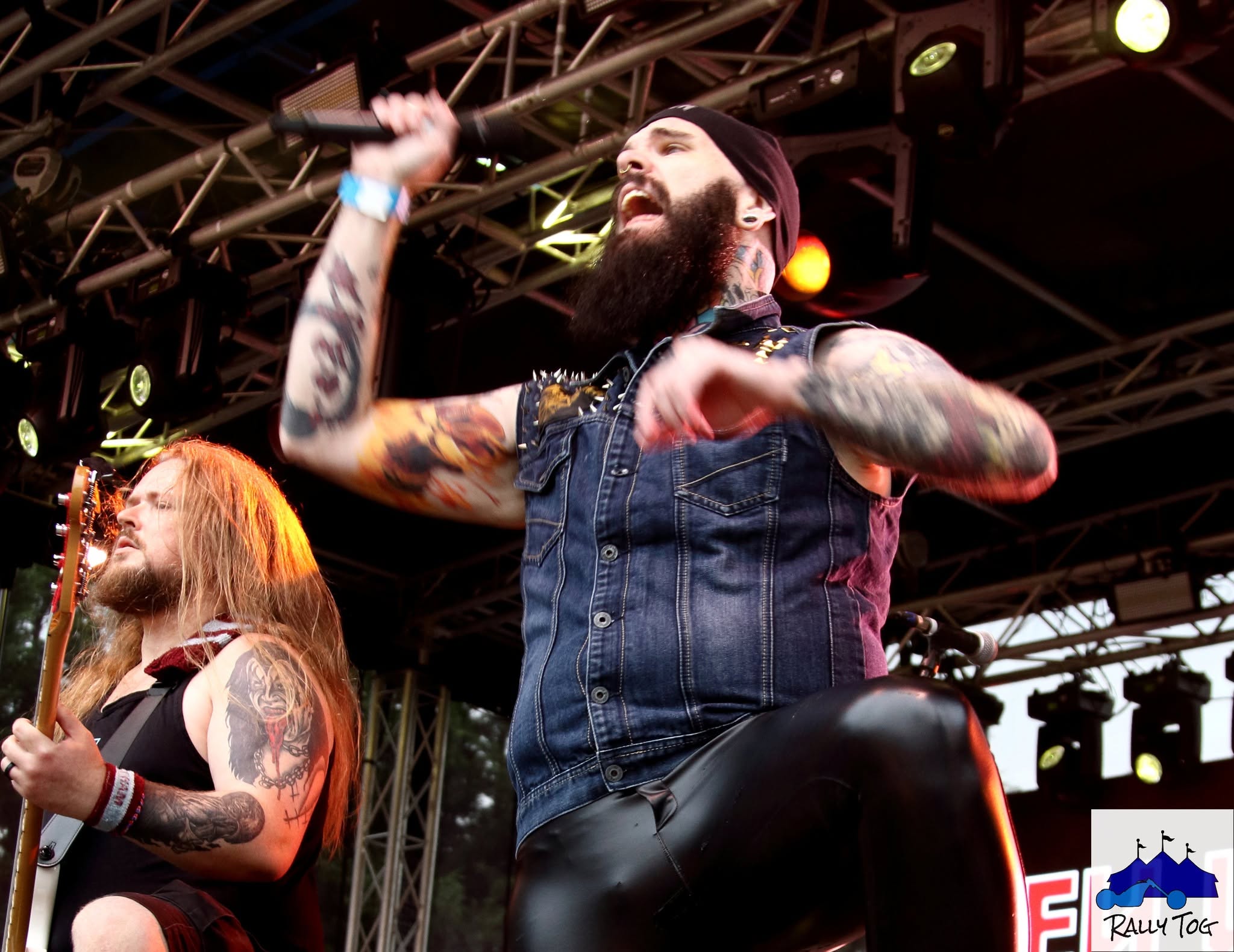 Ey Up Maiden singer with fist raised